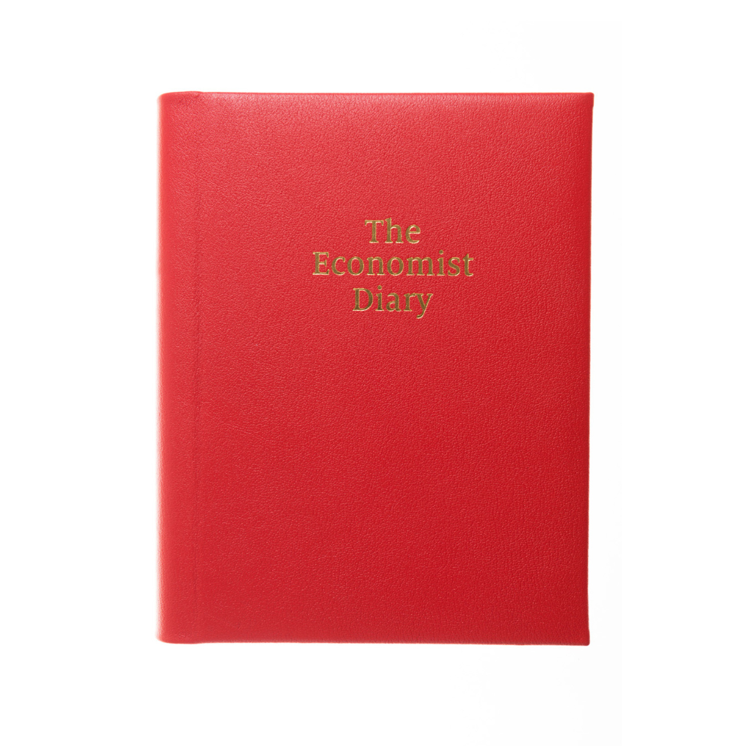 2025 Desk Diary WeektoView Planner Red UK Economist B2C