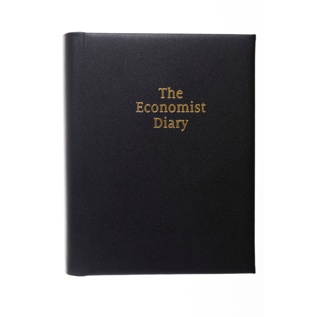 2025 Desk Diary WeektoView Planner Black UK Economist B2C