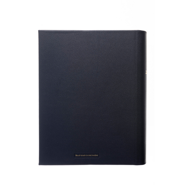 2027 Calendar Year Planner – 12 Month (260 x 210mm) Day-to-Page Diary – Luxury Leather Cover in Blue - The Economist Desk Diary Range (EPADBLU-27)