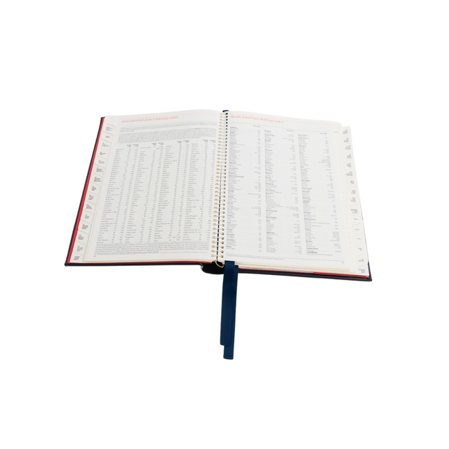2027 Calendar Year Planner – 12 Month (260 x 210mm) Week-to-View Diary – Luxury Leather Cover in Blue - The Economist Desk Diary Range (EDDBLU-27)