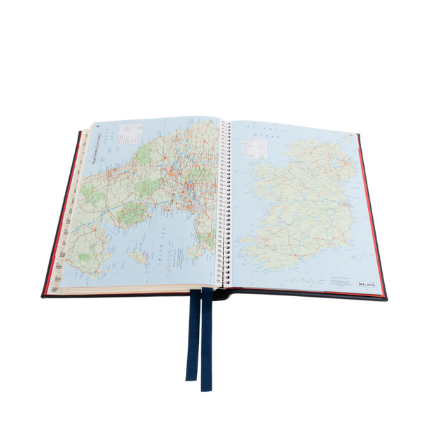 2027 Calendar Year Planner – 12 Month (260 x 210mm) Week-to-View Diary – Luxury Leather Cover in Blue - The Economist Desk Diary Range (EDDBLU-27)