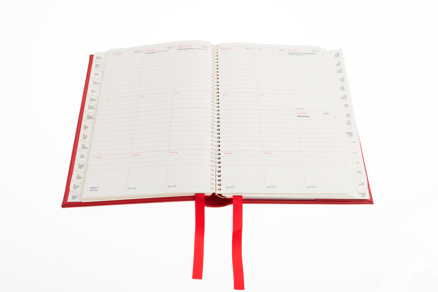 The Economist - 2024 - Desk Diary - Week to View - Red