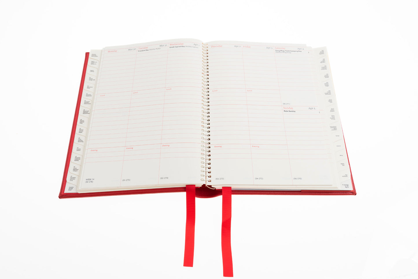 2024 Desk Diary - Week-to-View Planner - Red