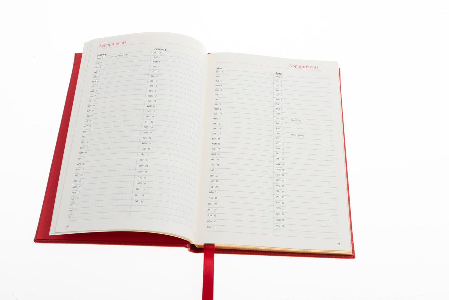 2024 Concise Travel Diary - Week-to-View Planner -  Red