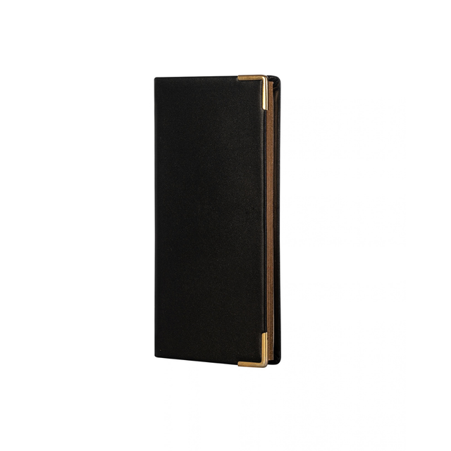 2027 Calendar Year Planner - 12 Month (120mm x 60mm) Week-to-View Diary - Luxury Italian Leather Cover in Black - The Economist Mini Diary Range (EMDBLK-27)