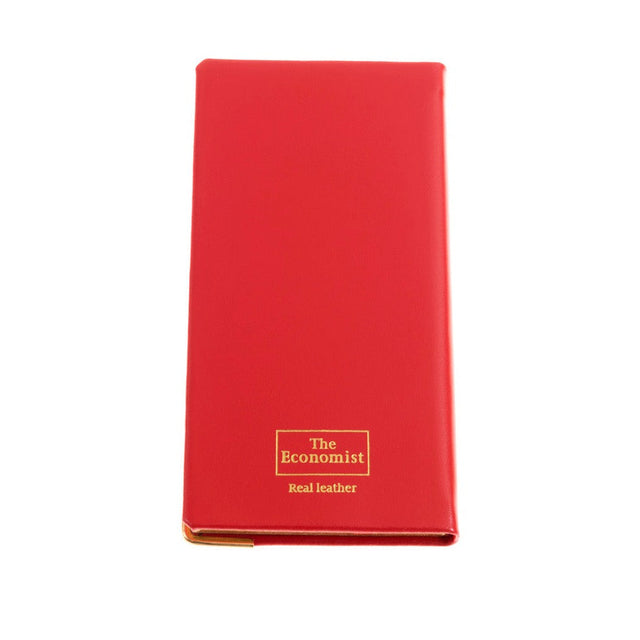 2027 Calendar Year Planner - 12 Month (120mm x 60mm) Week-to-View Diary - Luxury Italian Leather Cover in Red - The Economist Mini Diary Range (EMDR-27)