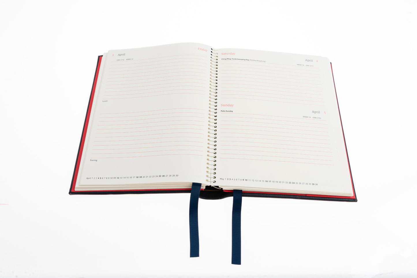 2024 Desk Diary - Day-a-Page Planner - Blue