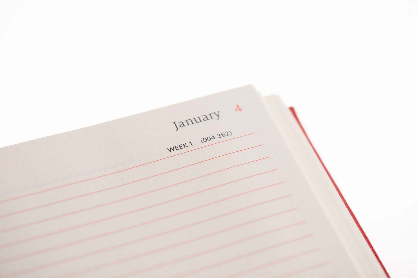 2024 Desk Diary - Day-a-Page Planner  -Red