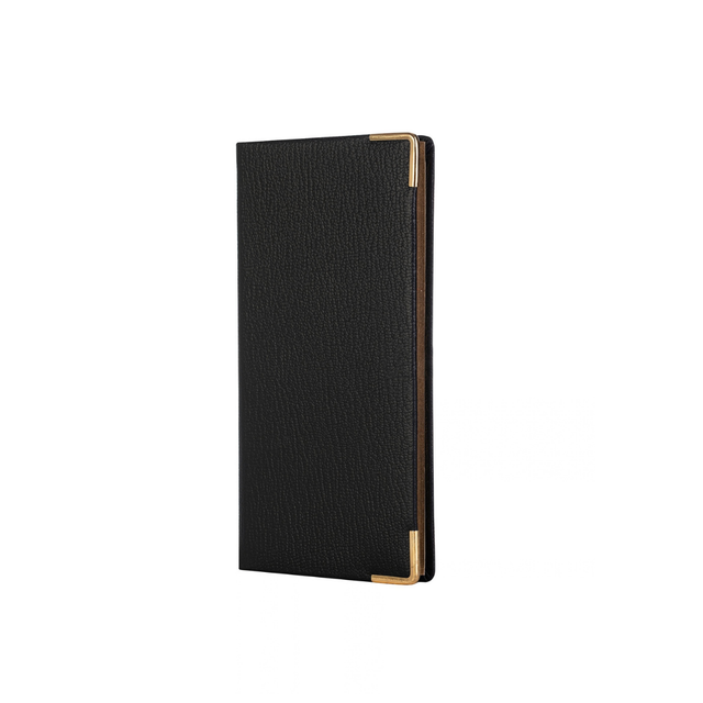 2027 Calendar Year Planner - 12 Month (170mm x 85mm) Week-to-View Diary - Luxury Leather Cover in Black - The Economist Pocket Diary Range (EPDBLK-27)