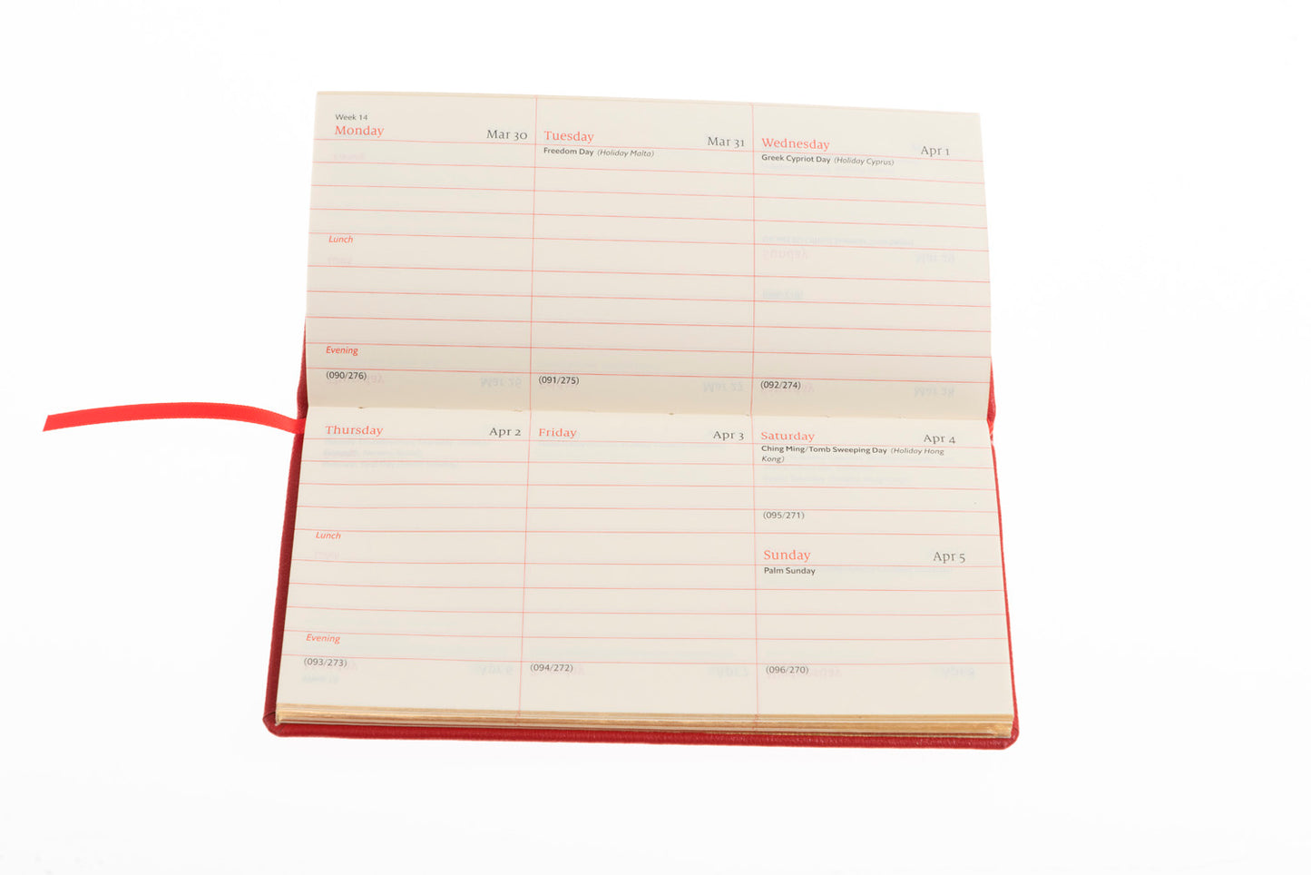 2024 Pocket Diary - Week-to-View Planner - Red