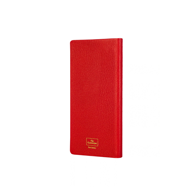 2027 Calendar Year Planner - 12 Month (170mm x 85mm) Week-to-View Diary - Luxury Leather Cover in Red - The Economist Pocket Diary Range (EPDR-27)