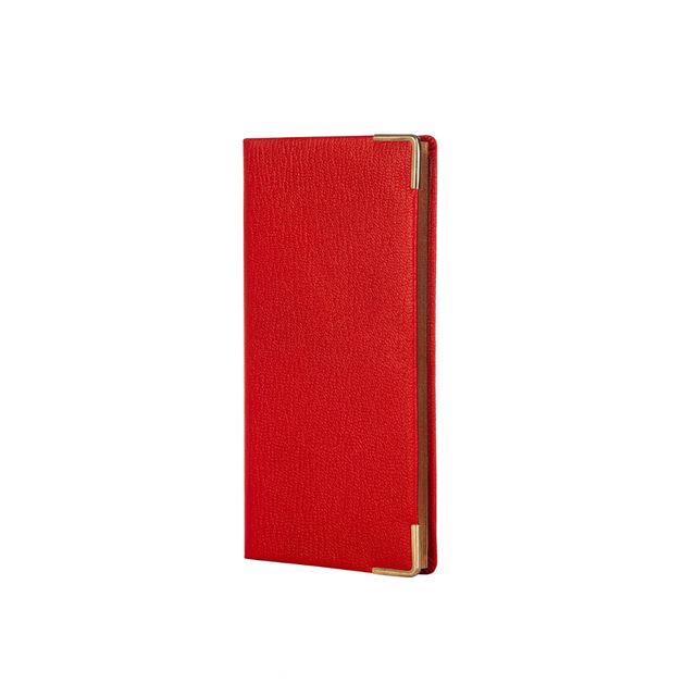 2027 Calendar Year Planner - 12 Month (170mm x 85mm) Week-to-View Diary - Luxury Leather Cover in Red - The Economist Pocket Diary Range (EPDR-27)