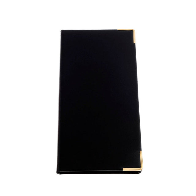 2027 Calendar Year Planner - 12 Month (170mm x 85mm) Week-to-View Diary - Black Fine Grain Leather Cover - The Economist Slimline Diary Range (ESLPDBLK-27)