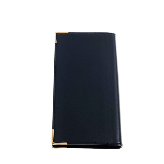2027 Calendar Year Planner - 12 Month (175mm x 94mm) Week-to-View Diary - Blue Fine Grain Leather Cover - The Economist Wallet Diary Range (EWALDBLU-27)