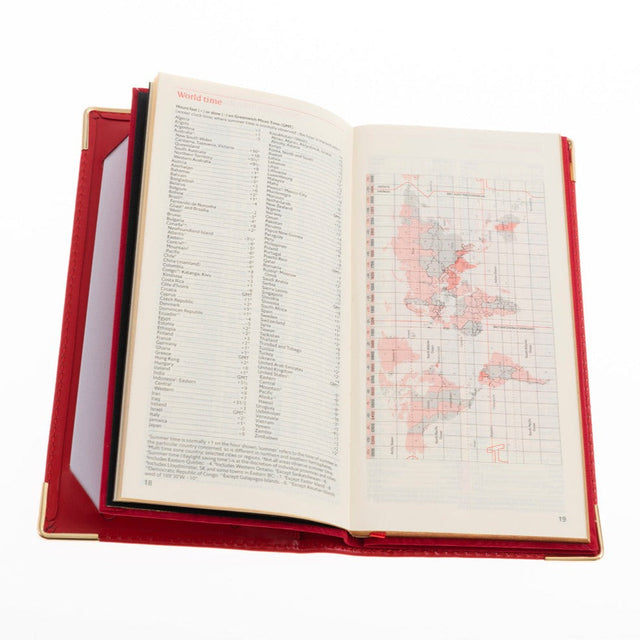 2027 Calendar Year Planner - 12 Month (175mm x 94mm) Week-to-View Diary - Red Fine Grain Leather Cover - The Economist Wallet Diary Range (EWALDR-27)