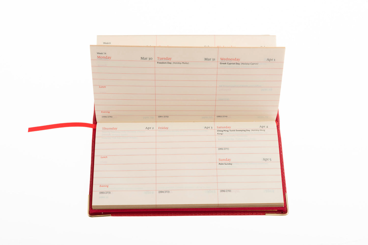 2024 Wallet Diary - Week-to-View Planner -  Red