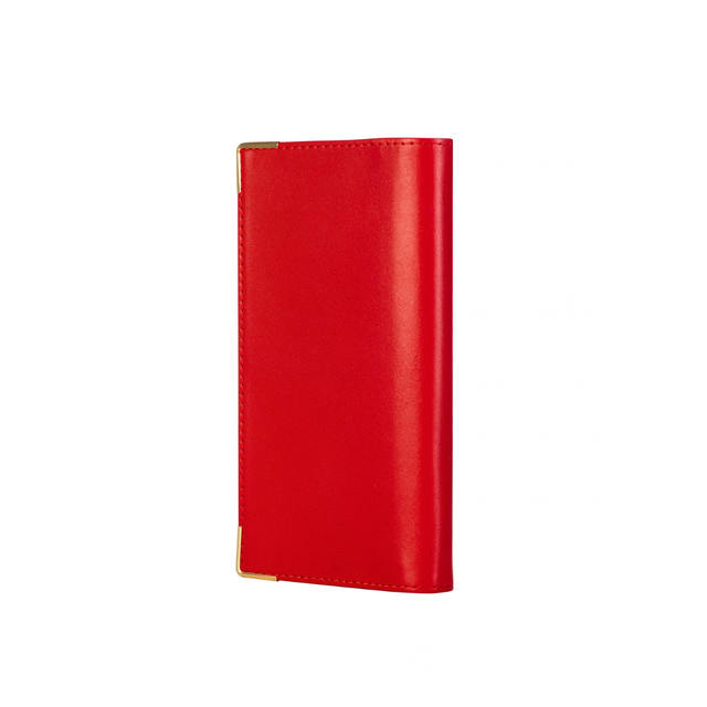 2027 Calendar Year Planner - 12 Month (175mm x 94mm) Week-to-View Diary - Red Fine Grain Leather Cover - The Economist Wallet Diary Range (EWALDR-27)