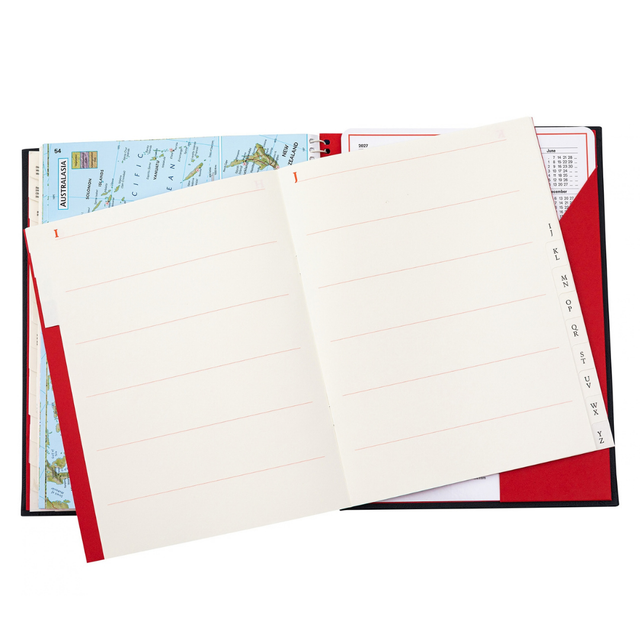 2027 Calendar Year Planner – 12 Month (260 x 210mm) Week-to-View Diary – Luxury Leather Cover in Black - The Economist Desk Diary Range (EDDBLK-27)
