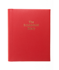 2027 Calendar Year Planner –  12 Month (260 x 210mm) Day-to-Page Diary – Luxury Leather Cover in Red - The Economist Desk Diary Range (EPADR-27)