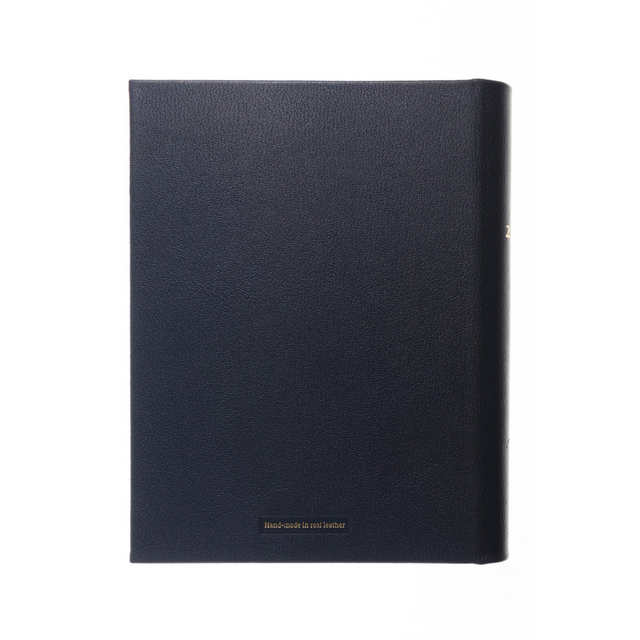 2027 Calendar Year Planner –  12 Month (260 x 210mm) Week-to-View Diary – Luxury Leather Cover in Blue - The Economist Desk Diary Range (EDDBLU-27)
