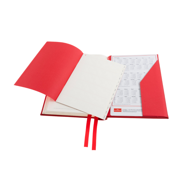 2025 Desk Diary - Day-a-Page Planner  -Red