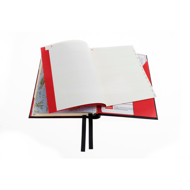 2027 Calendar Year Planner –  12 Month (260 x 210mm) Week-to-View Diary – Luxury Leather Cover in Black - The Economist Desk Diary Range (EDDBLK-27)