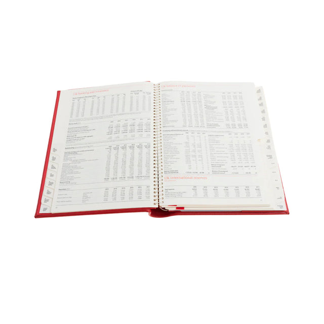 2027 Calendar Year Planner –  12 Month (260 x 210mm) Week-to-View Diary – Luxury Leather Cover in Red - The Economist Desk Diary Range (EDDR-27)