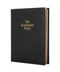 2027 Calendar Year Planner –  12 Month (260 x 210mm) Week-to-View Diary – Luxury Leather Cover in Black - The Economist Desk Diary Range (EDDBLK-27)