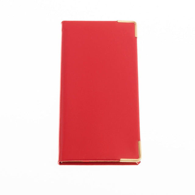 2027 Calendar Year Planner  - 12 Month (120mm x 60mm) Week-to-View Diary - Luxury Italian Leather Cover in Red - The Economist Mini Diary Range (EMDR-27)