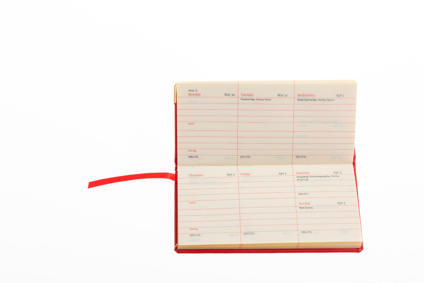 2024 Mini Diary - Week-to-View Planner - Red