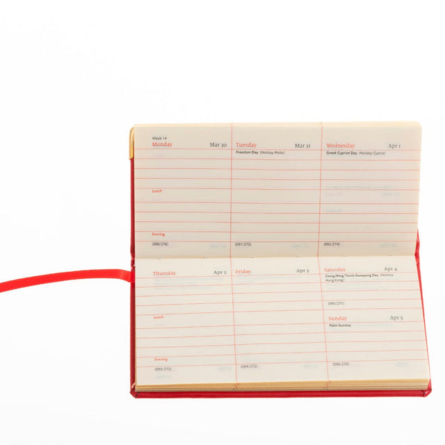 2025 Pocket Diary - Week-to-View Planner - Red