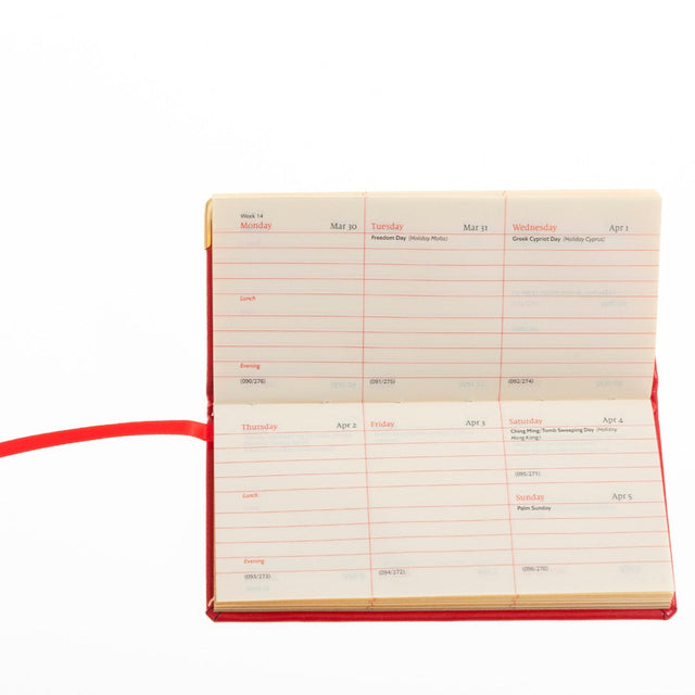 2025 Mini Diary - Week-to-View Planner - Red