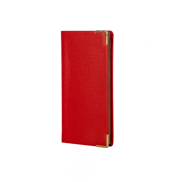 2027 Calendar Year Planner  - 12 Month (120mm x 60mm) Week-to-View Diary - Luxury Italian Leather Cover in Red - The Economist Mini Diary Range (EMDR-27)