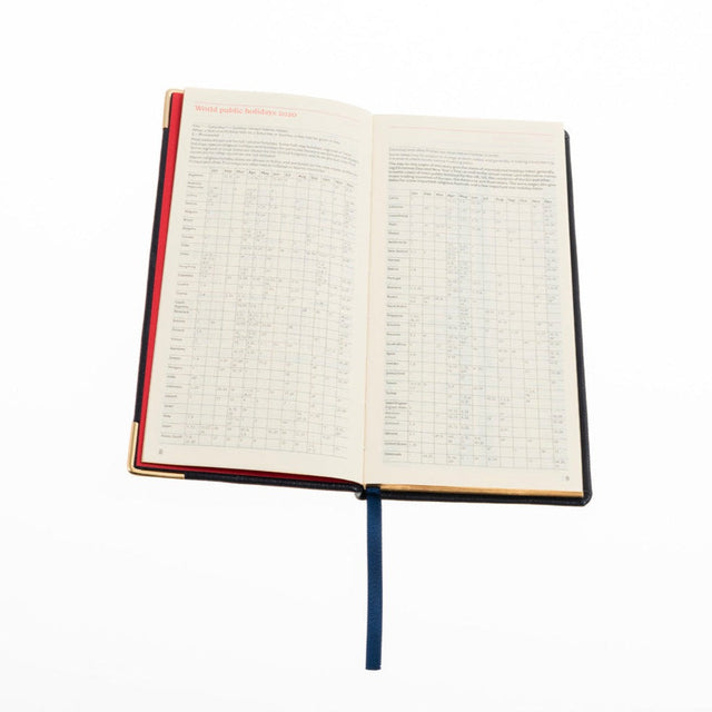 2027 Calendar Year Planner - 12 Month (170mm x 85mm) Week-to-View Diary - Luxury Leather Cover in Blue - The Economist Pocket Diary Range (EPDBLU-27)