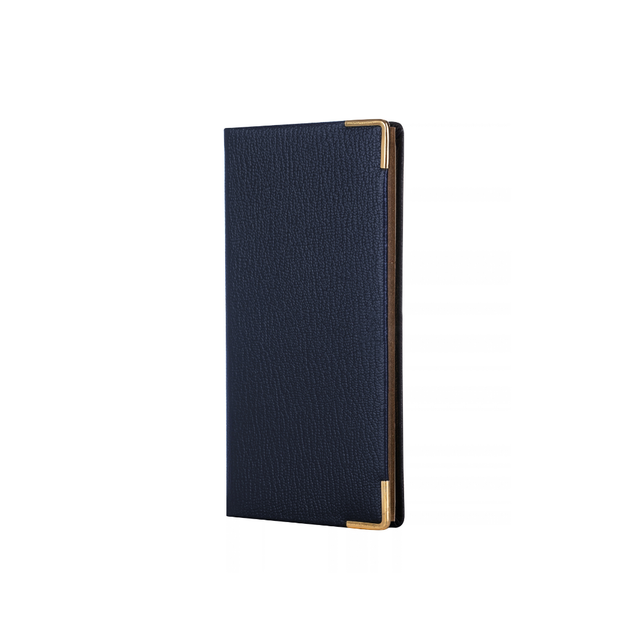 2027 Calendar Year Planner - 12 Month (170mm x 85mm) Week-to-View Diary - Luxury Leather Cover in Blue - The Economist Pocket Diary Range (EPDBLU-27)