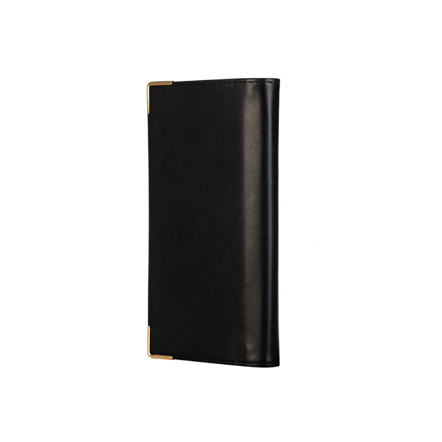 2027 Calendar Year Planner - 12 Month (175mm x 94mm) Week-to-View Diary - Black Fine Grain Leather Cover - The Economist Wallet Diary Range (EWALDBLK-27)