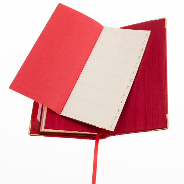 2027 Calendar Year Planner - 12 Month (175mm x 94mm) Week-to-View Diary - Red Fine Grain Leather Cover - The Economist Wallet Diary Range (EWALDR-27)