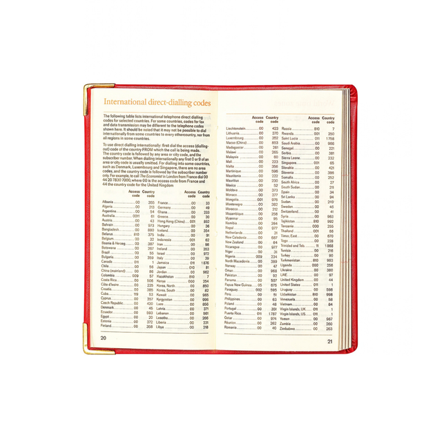 2027 Calendar Year Planner  - 12 Month (120mm x 60mm) Week-to-View Diary - Luxury Italian Leather Cover in Red - The Economist Mini Diary Range (EMDR-27)