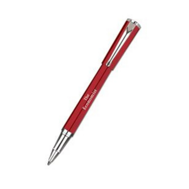 The Economist Rollerball Pen with Lid and Gift Box - Red