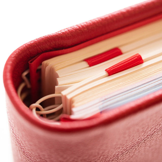 2027 Calendar Year Planner –  12 Month (260 x 210mm) Week-to-View Diary – Luxury Leather Cover in Red - The Economist Desk Diary Range (EDDR-27)